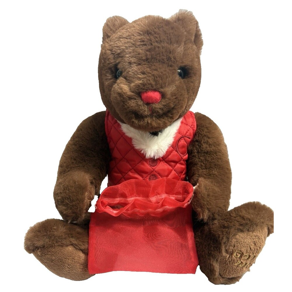 Godiva Chocolate 2020 Plush Teddy Bear with Red Bag Christmas Valentine's 10 In